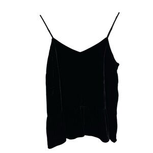 J. Crew Velvet Peplum Cami Blouse Top Women Size 6 Viscose Silk Elevated Basic